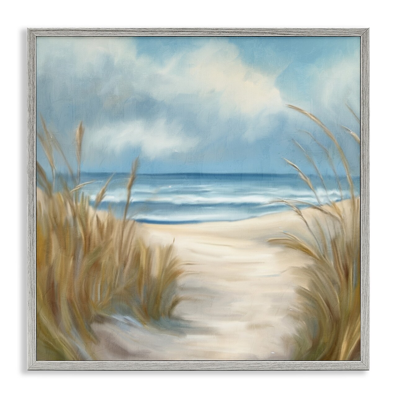 Stupell Industries Sea Grass Beach Coast Framed Giclee By Kim Allen
